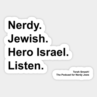 Torah Smash. Listen. (black text) Sticker